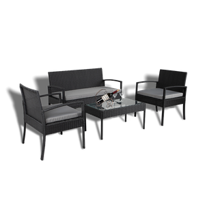  4 pieces Rattan Outdoor Furniture Sofa Set